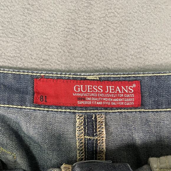 Guess Jeans Skirt Blue Women’s 28 Pleated Mini Y2K Distressed Denim - Picture 4 of 7